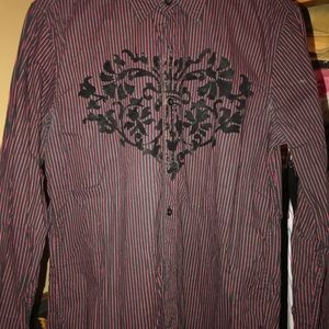 Cool! Men’s US Med Blk/Rd stripe long sleeve shirt